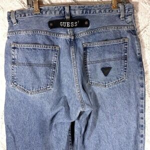 Guess Jeans Mens 34 x 34 Loose Fit Tapered Leg 100%‎ Cotton Blue Y2K